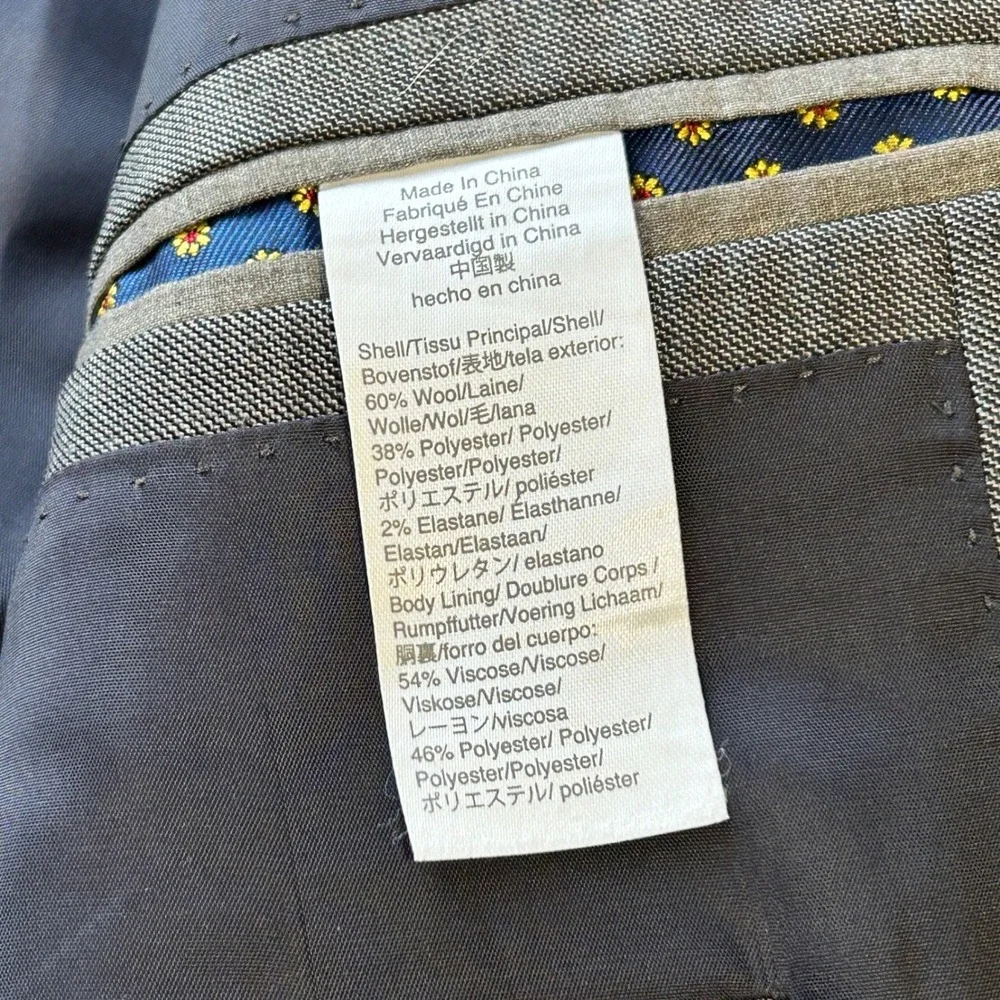 J.Crew Ludlow Blazer 41R Slim‎  Four Season Wool Gray Men's Sport Coat  2-Button